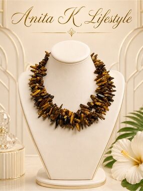 Tiger Eye Multi-Stone Necklace in Brown